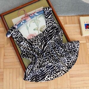 Vintage Victoria’s Secret black and white animal print satin camisole